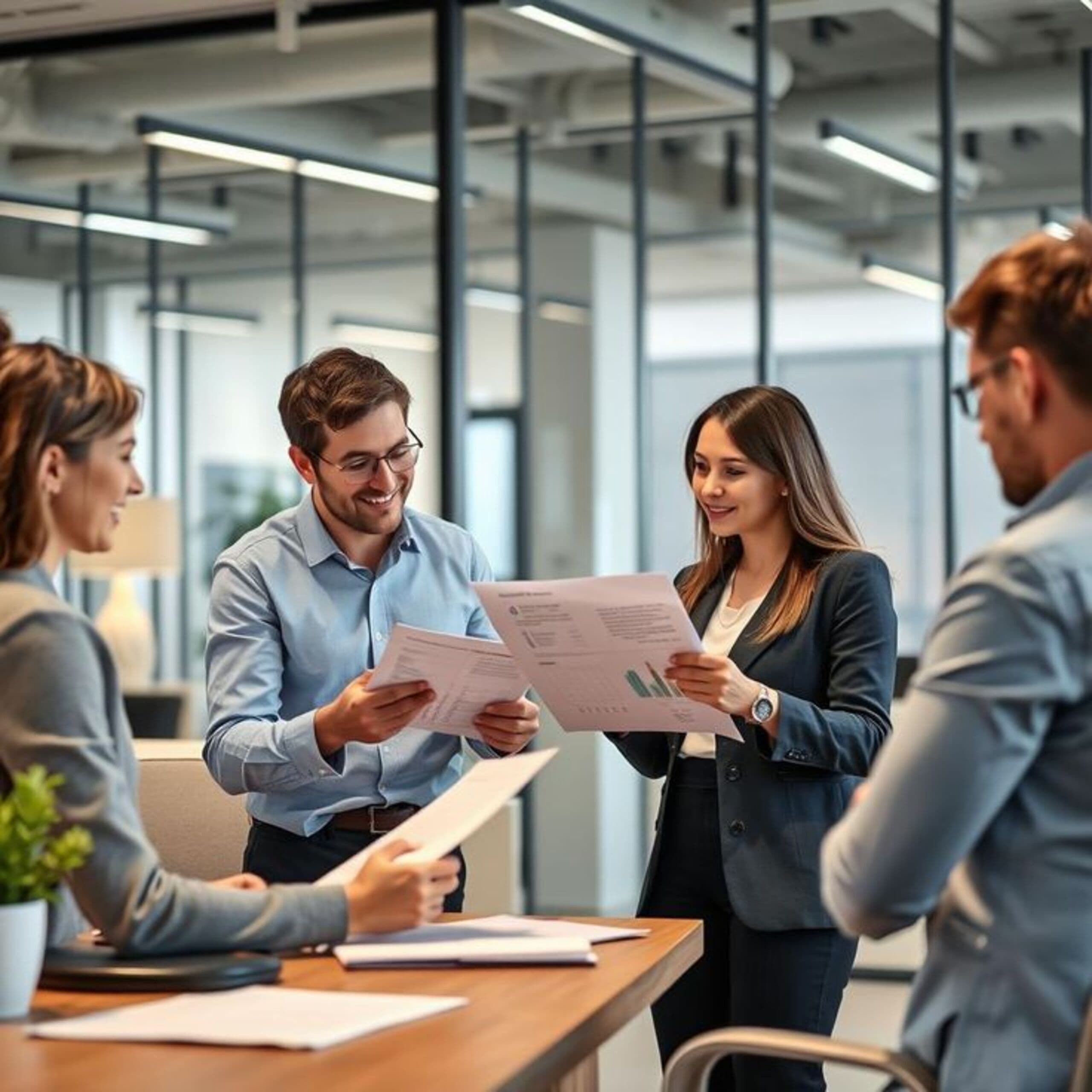Une équipe en formation échange autour de documents de travail